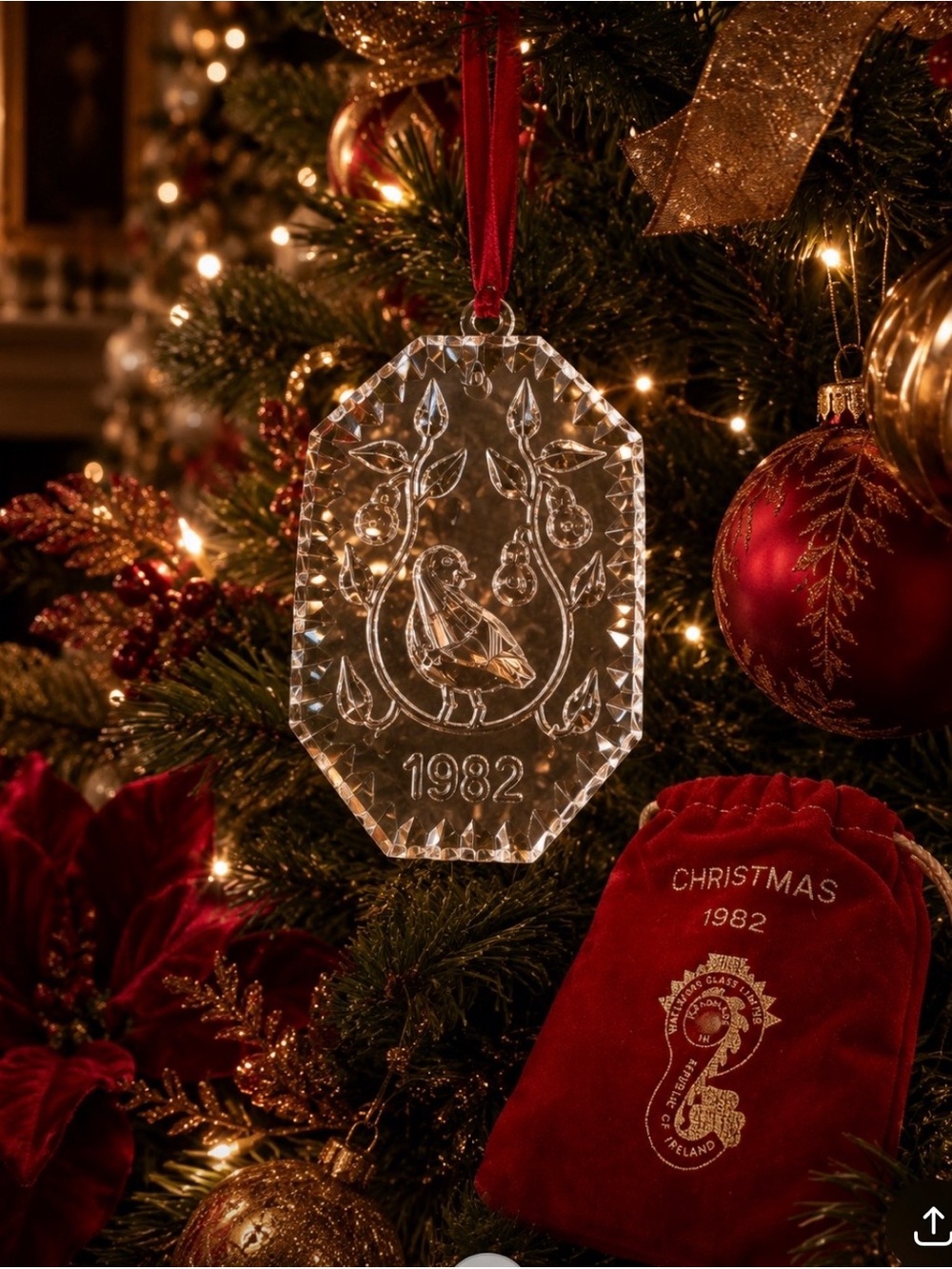 Waterford Vintage 1982 Partridge in a Pear Tree Ornament